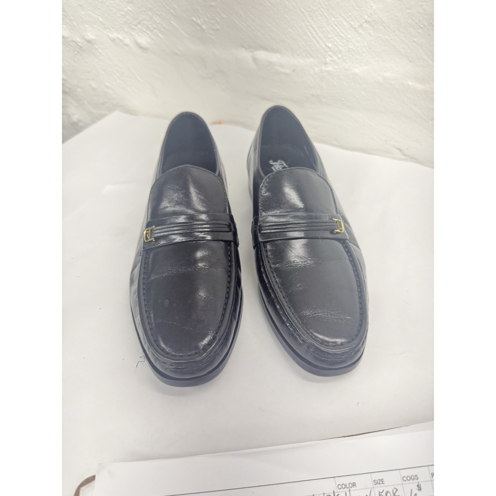 Florsheim Comfortech 17088 Black Leather Buckle Loafer Men's Dress Shoes 10.5EEE